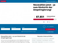 petitionfuerdemokratie.de Webseite Vorschau