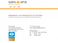 surya-optik.ch Webseite Vorschau