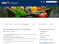 vhs-donauzusam.de Webseite Vorschau