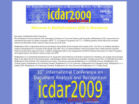 icdar2009.org Webseite Vorschau