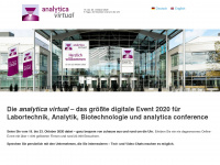 analytica-virtual.com Webseite Vorschau