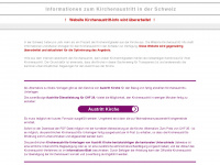 kirchenaustritt-info.ch Webseite Vorschau