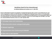 organspende-nur-mit-zustimmung.ch Webseite Vorschau