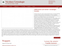 nicolaus-genealogie.de Webseite Vorschau