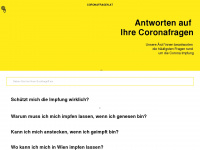 coronafragen.at Webseite Vorschau