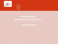 nordbadischer-fechterbund.com Webseite Vorschau