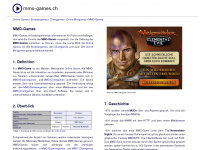 mmo-games.ch Webseite Vorschau
