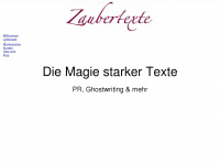 zaubertexte.com Webseite Vorschau
