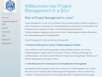 project-management-in-a-box.com Webseite Vorschau