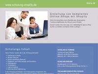schulung-shopify.de Webseite Vorschau