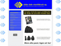 alder-textildruck.ch Webseite Vorschau