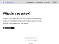 passkeys.io Webseite Vorschau