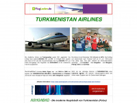 turkmenistanairlines.de Webseite Vorschau