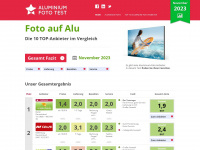aluminium-foto-test.de Webseite Vorschau