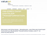 valueon.ch Webseite Vorschau
