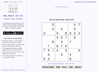 websudoku.com Webseite Vorschau