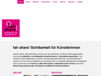 fairshareforwomenartists.de Webseite Vorschau
