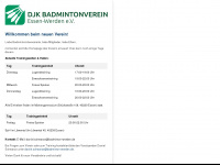 badminton-werden.de Webseite Vorschau