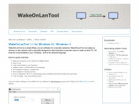 wake-on-lan-tool.com Webseite Vorschau