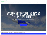 avolon.aero Webseite Vorschau