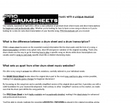 prodrumsheets.com Webseite Vorschau