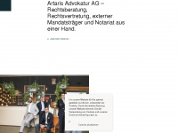 artaris-advokatur.ch Webseite Vorschau