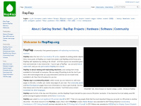 reprap.org Webseite Vorschau