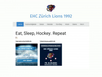 ehczuerichlions.ch Webseite Vorschau