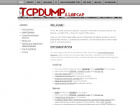 tcpdump.org Webseite Vorschau
