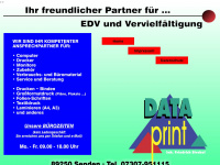 dataprint-senden.de Webseite Vorschau