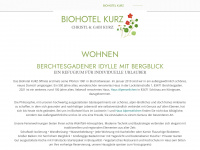biohotel-kurz.de Webseite Vorschau