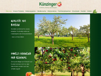 kuenzinger-fruchtsaefte.de Webseite Vorschau