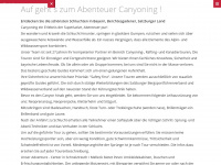 canyoning.de Webseite Vorschau