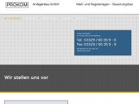 prokom-anlagenbau.de Webseite Vorschau