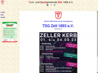 tsg-zell-1893.de Webseite Vorschau