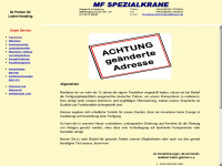 mf-spezialkrane.de Webseite Vorschau