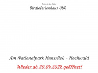 birdieferienhaus.de Webseite Vorschau