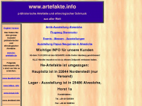 artefakte.info Webseite Vorschau
