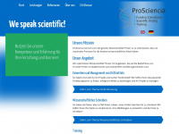 prosciencia.com Webseite Vorschau