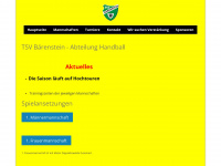 handball-baerenstein.de Webseite Vorschau