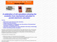 vintagecalculators.com Webseite Vorschau