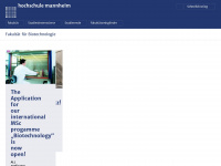 biotech.hs-mannheim.de Webseite Vorschau