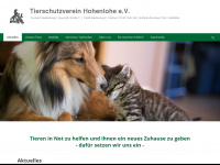 tierschutzverein-hohenlohe.de Webseite Vorschau