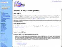 openafs.org Webseite Vorschau