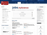 jobs.myscience.ch Webseite Vorschau