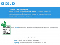 citationstyles.org Webseite Vorschau