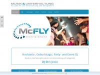 mcfly-entertainment.de Webseite Vorschau