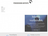 percussion-artists.com Webseite Vorschau