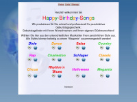 happy-birthday-songs.de Webseite Vorschau