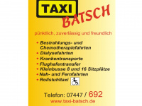 taxi-batsch.de Webseite Vorschau